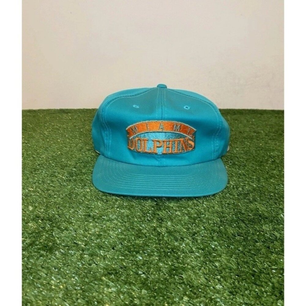 Vintage Miami Dolphins hat cap snap back aqua orange sports specialties youngan